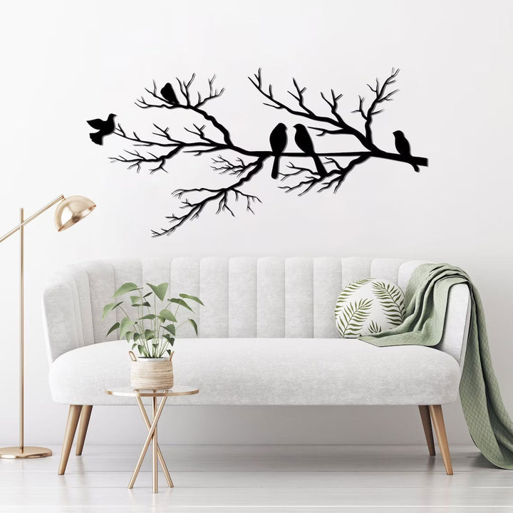 Veggdeko ration with fugler - rustic and modern art for home