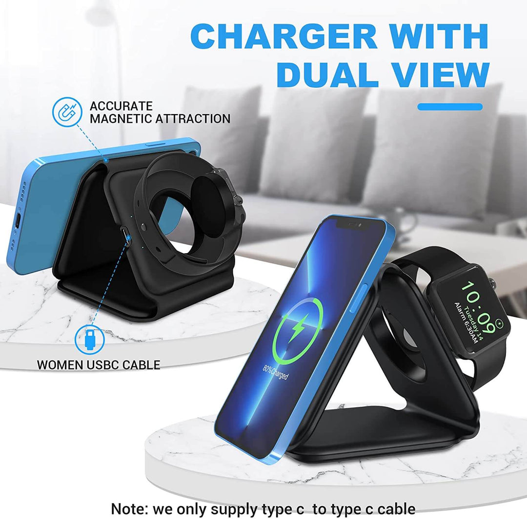Unisex Foldable Wireless Charger with Magnetic Attachment