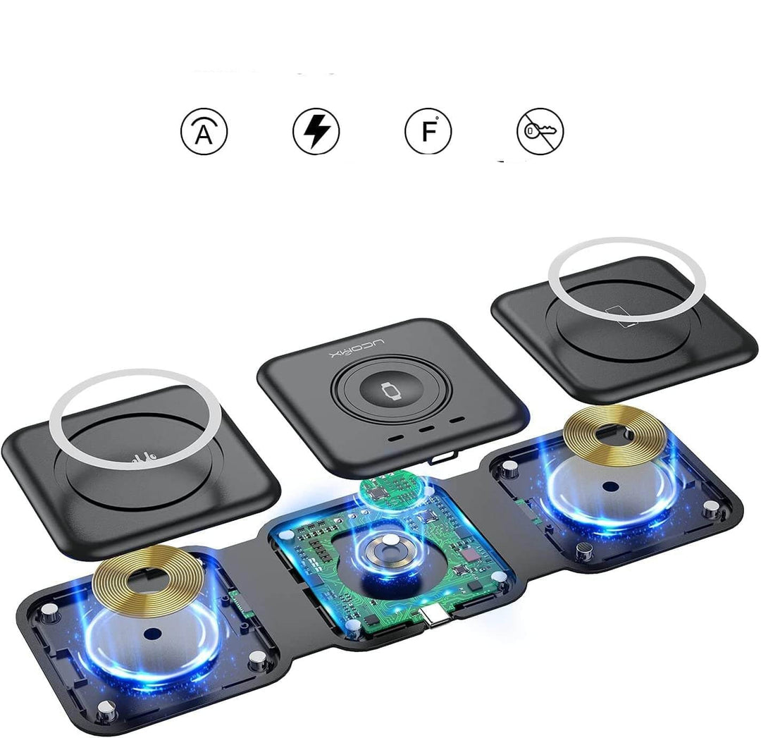 Unisex Foldable Wireless Charger with Magnetic Attachment