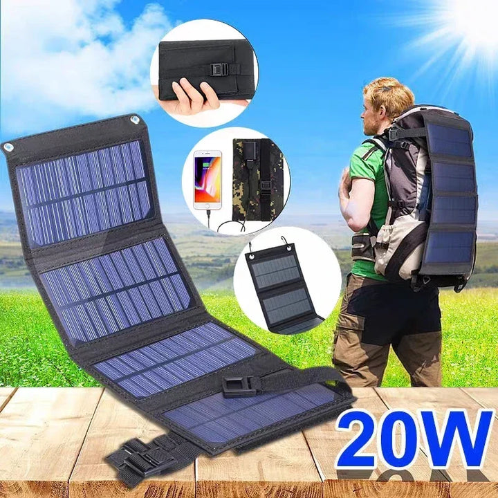 Collapsible solcellepanel for outdoor usage