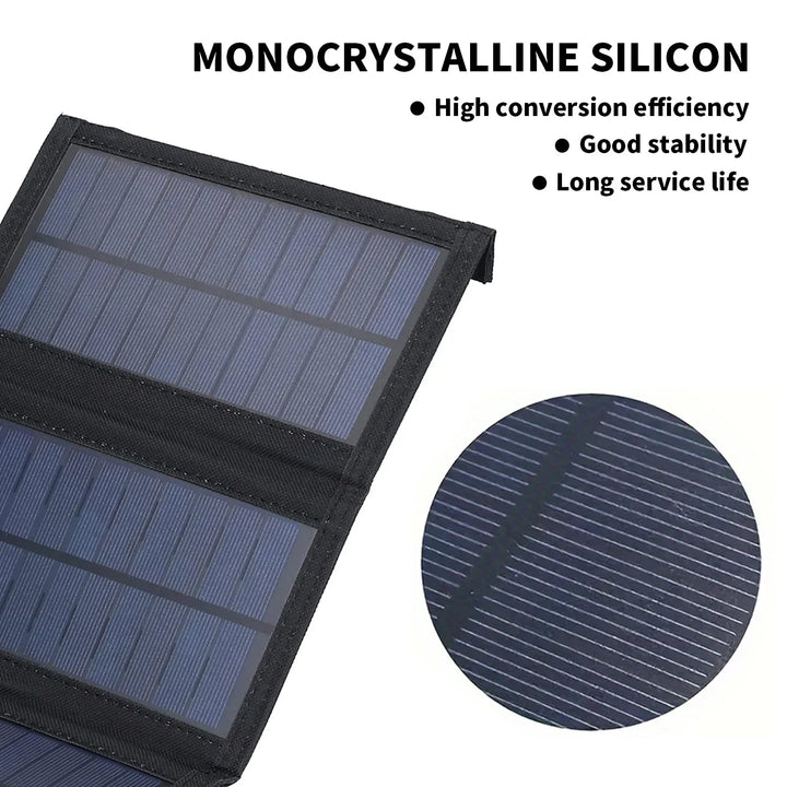 Collapsible solcellepanel for outdoor usage