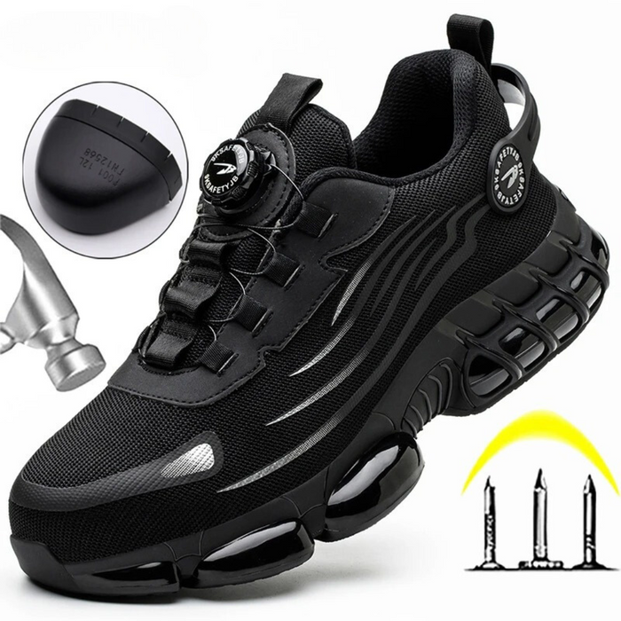 Safety Shoes with Steel Toe Cap and Quick Lace System