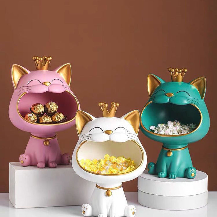 Happiness cat statue | charming hamper decor &amp; office