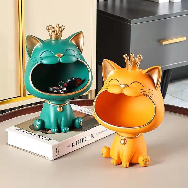 Happiness cat statue | charming hamper decor &amp; office