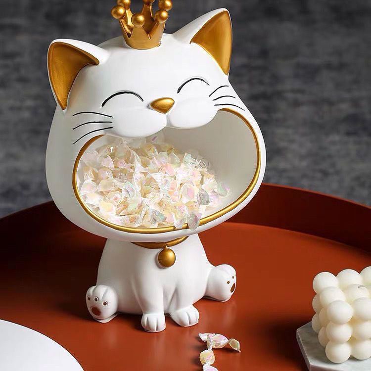 Happiness cat statue | charming hamper decor &amp; office