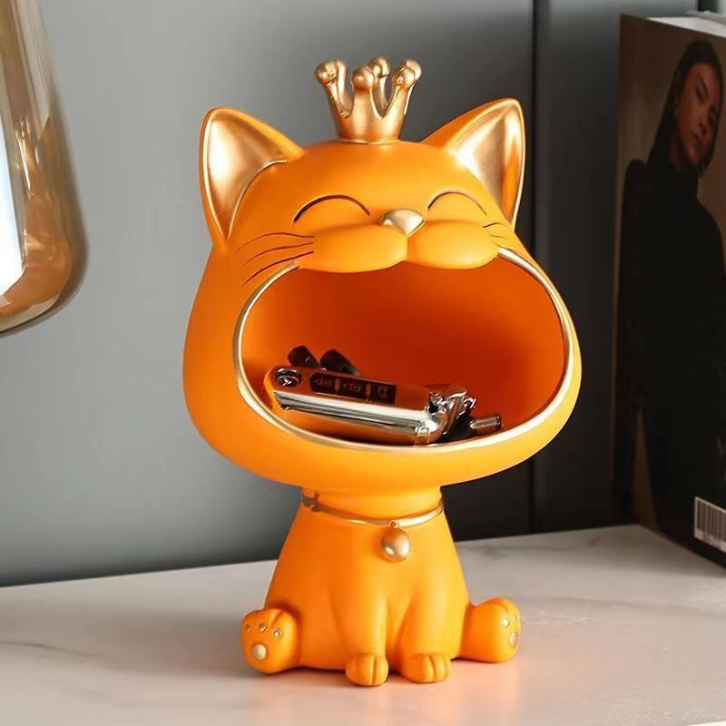 Happiness cat statue | charming hamper decor &amp; office