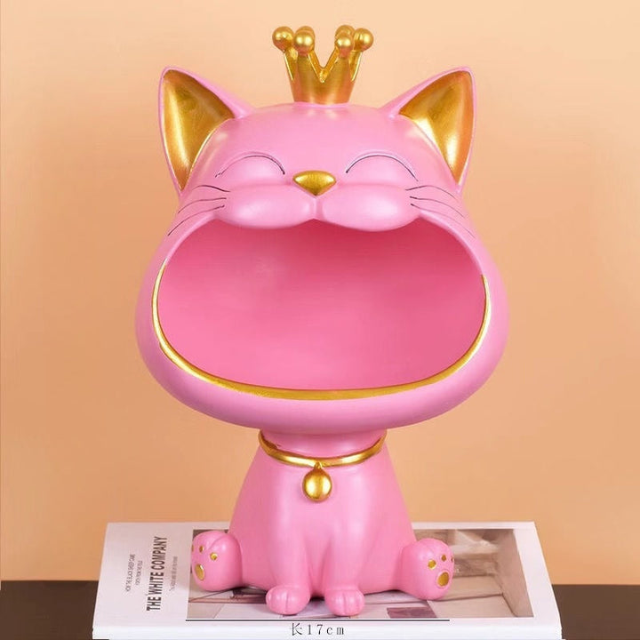 Happiness cat statue | charming hamper decor &amp; office