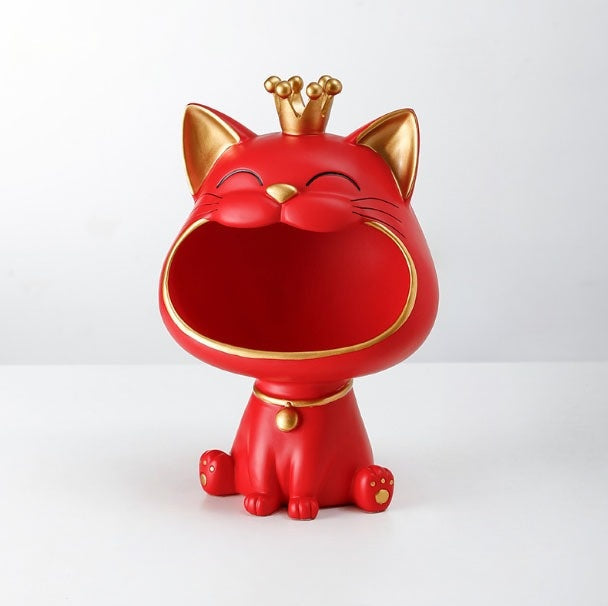 Happiness cat statue | charming hamper decor &amp; office