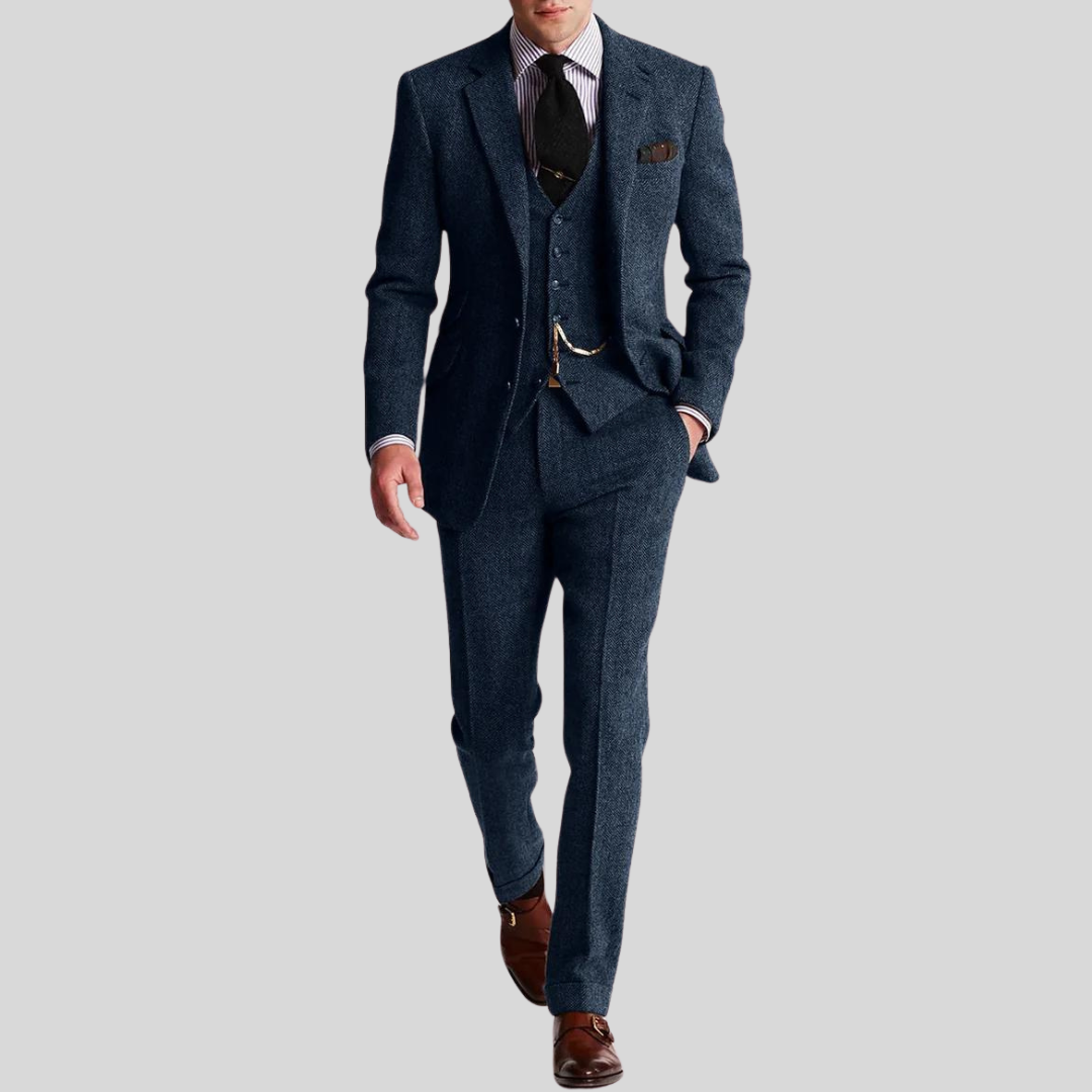 Men's 3-Piece Slim Fit Suit with Jacket, Waistcoat and Trousers
