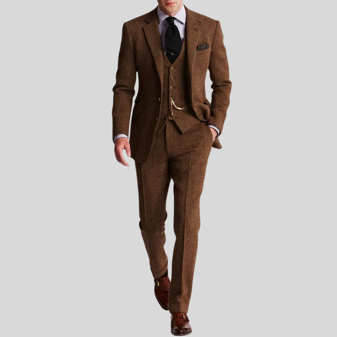 Men's 3-Piece Slim Fit Suit with Jacket, Waistcoat and Trousers