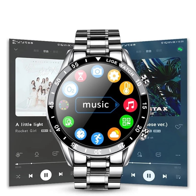 Smart clock for men with bluetooth and pulse gauge