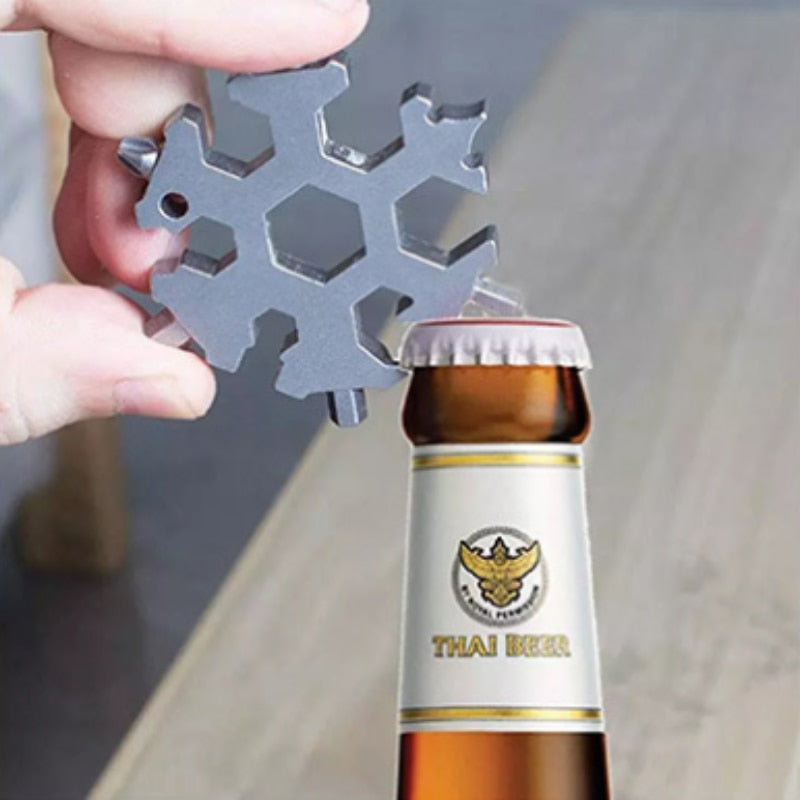 Unisex Snowflake Multi-Tool – Compact Keyring Tool