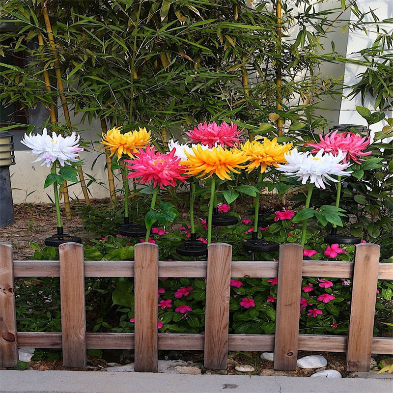 The solar-powered Chrysanthemum LED flood light