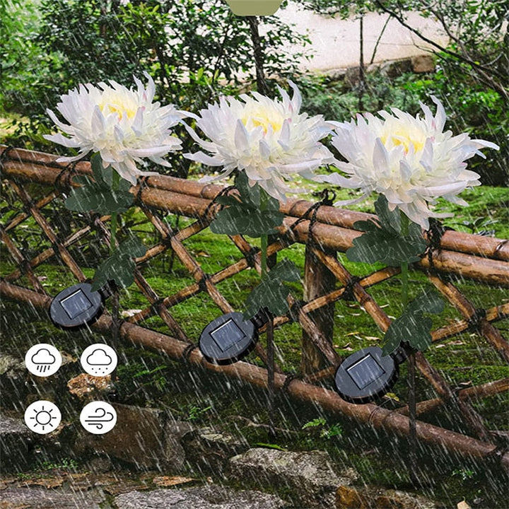 The solar-powered Chrysanthemum LED flood light