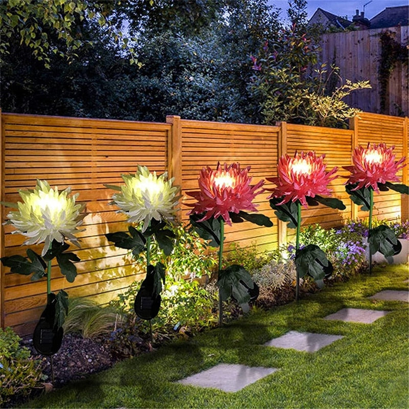 The solar-powered Chrysanthemum LED flood light