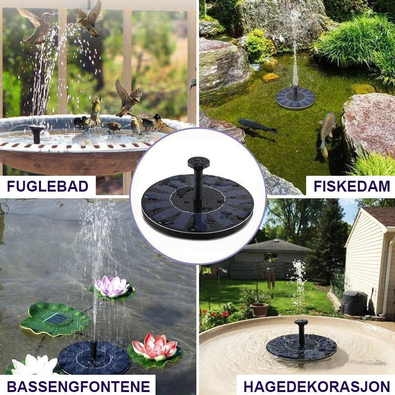 Soldrevet Fontenepumpe | Hagedekorasjon with Light - Solenergi
