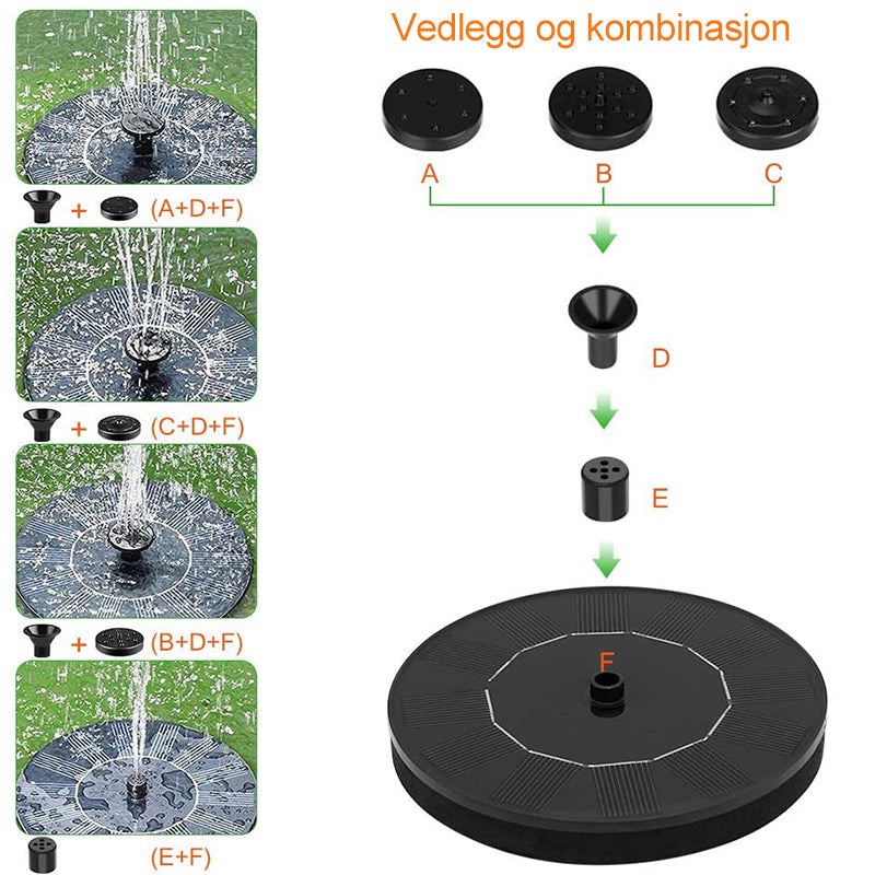 Soldrevet Fontenepumpe | Hagedekorasjon with Light - Solenergi