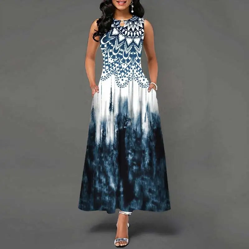 Flowers Bohem Sleeveless Dress for women - Summery &amp; Comfortable