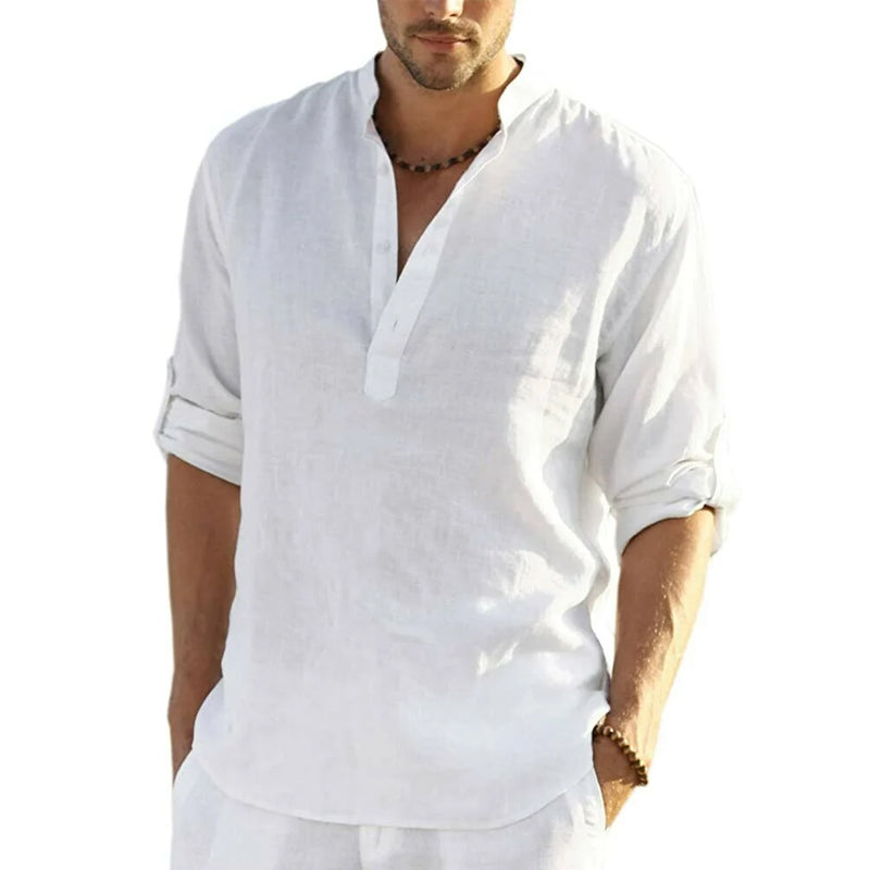 Men's Slim Fit Henley Shirt with Lightweight Breathable Fabric