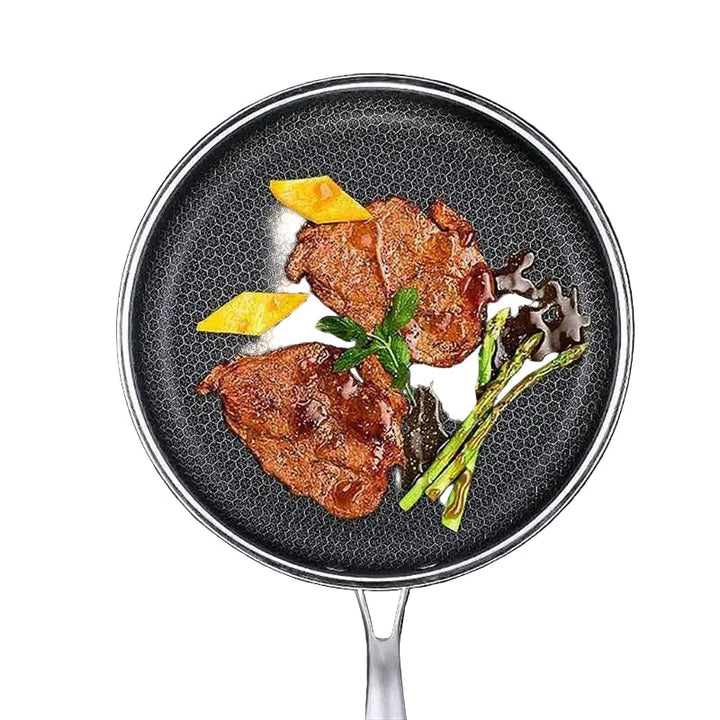 Black Stainless Steel Frying Pan with Pixel Technology – Non-Stick