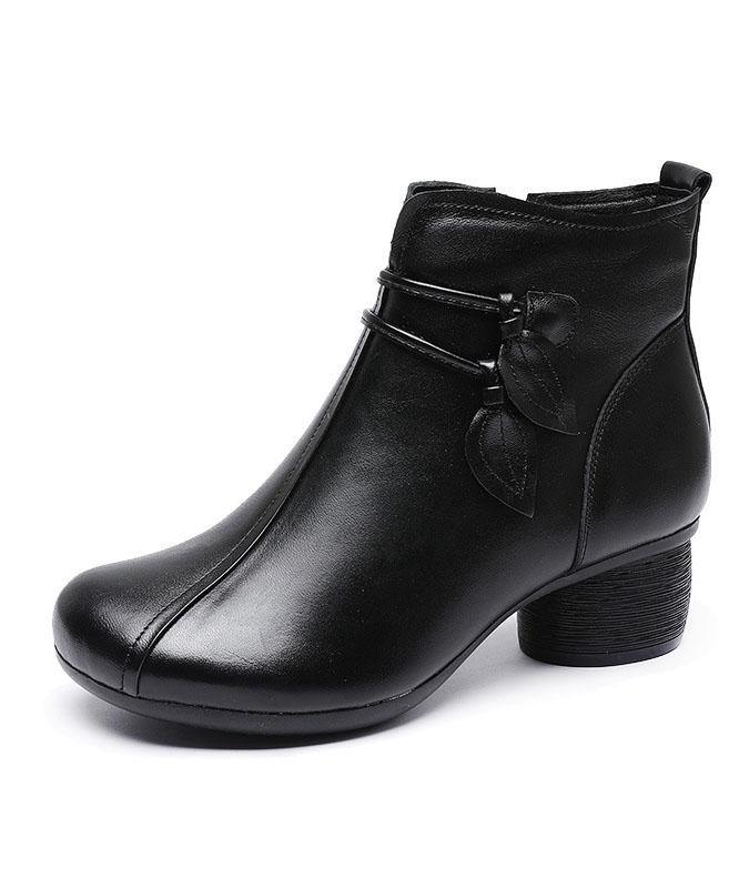 Women Boots with Zip and Chunky Heel