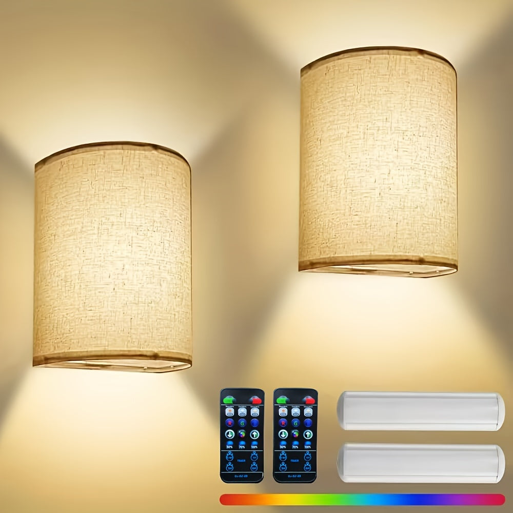 Wireless Wall Lamp with Dimmable Function – 2-pack