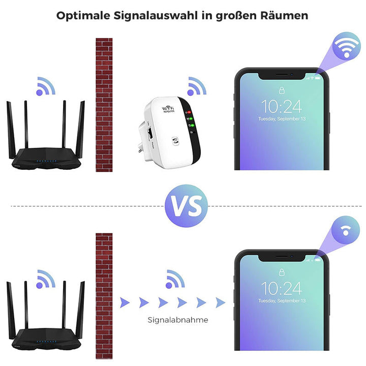 Long range wireless WiFi signal booster