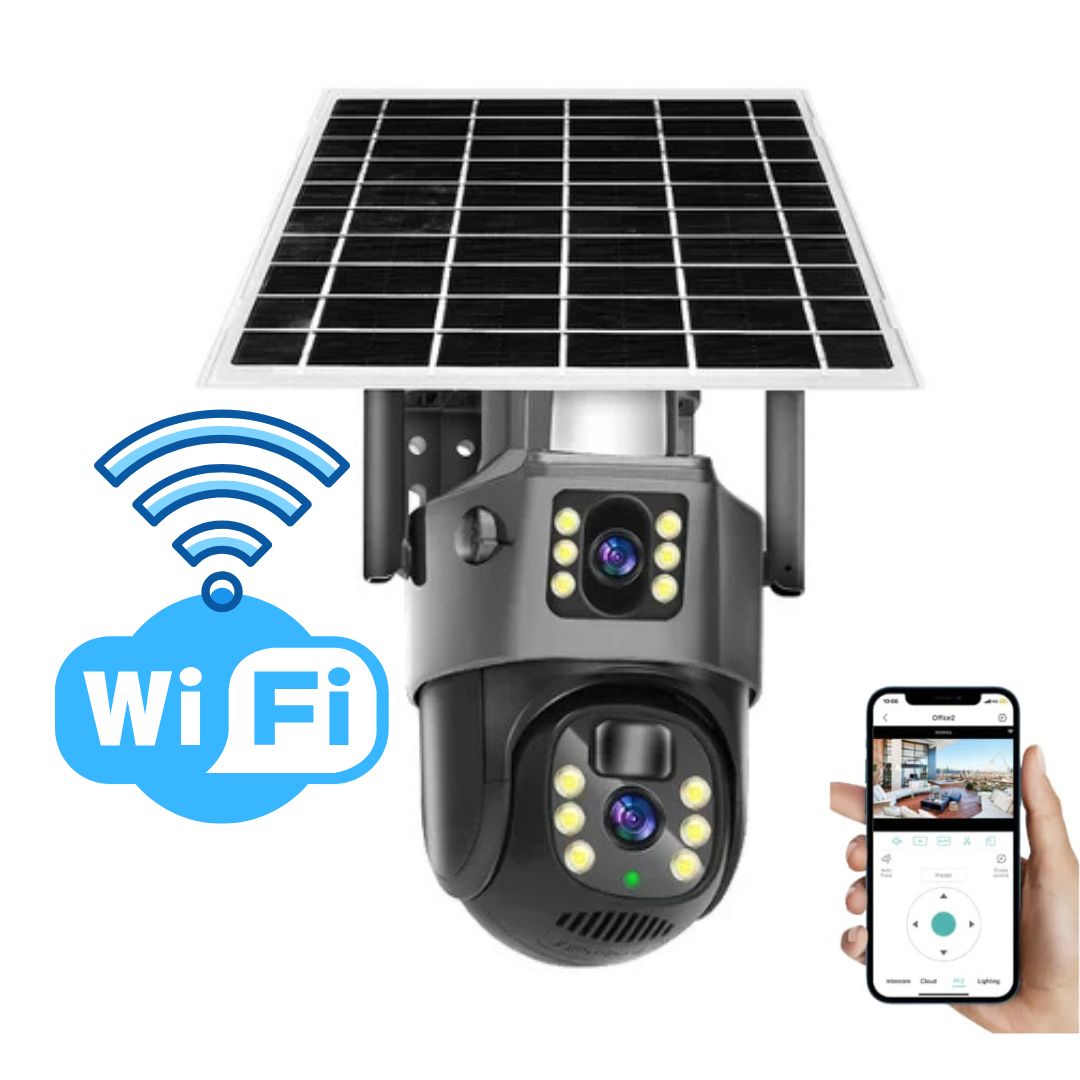 Wireless 4 k security camera with solcellepanel for home and garden