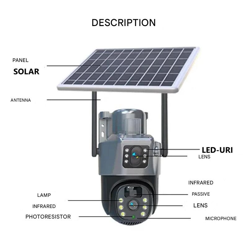 Wireless 4 k security camera with solcellepanel for home and garden