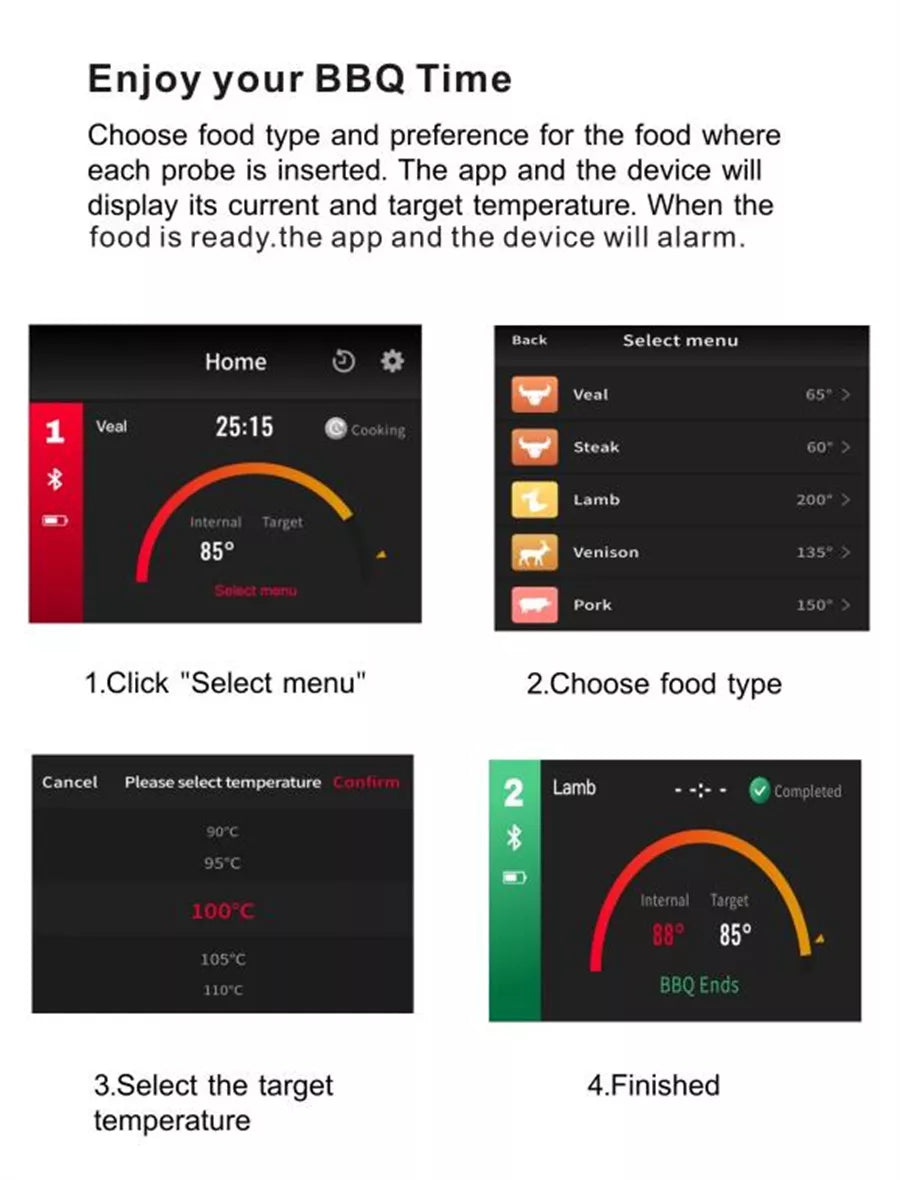 Bluetooth Kjötttermometer – Precis Wireless Cooking