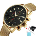 Ultra-tynn men krono graph wristwatch