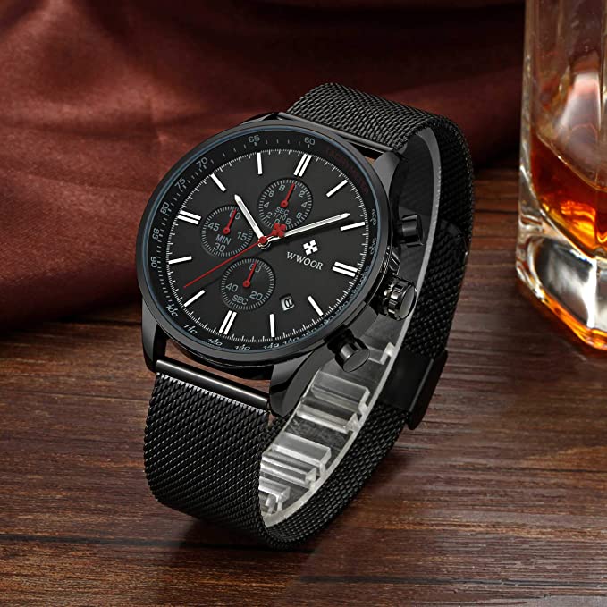 Ultra-tynn men krono graph wristwatch