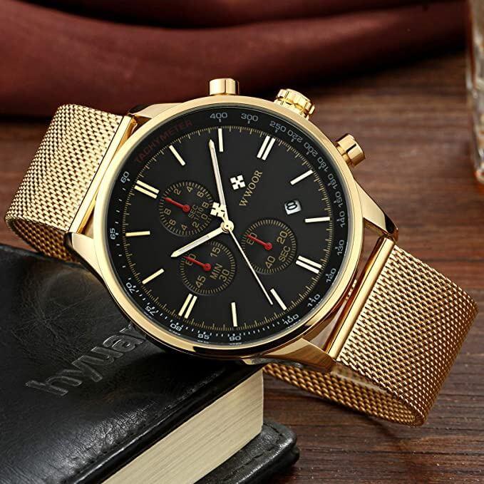 Ultra-tynn men krono graph wristwatch