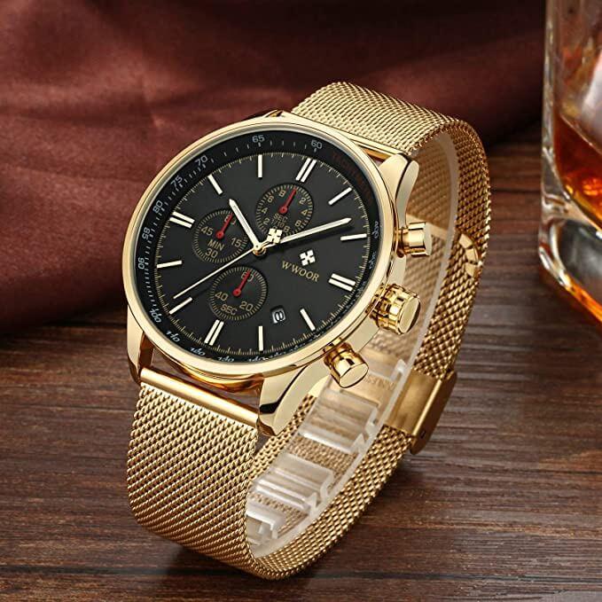 Ultra-tynn men krono graph wristwatch