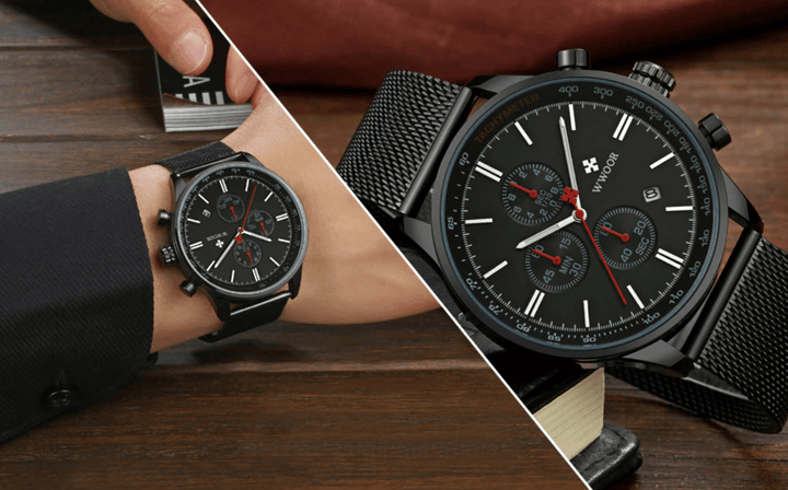 Ultra-tynn men krono graph wristwatch