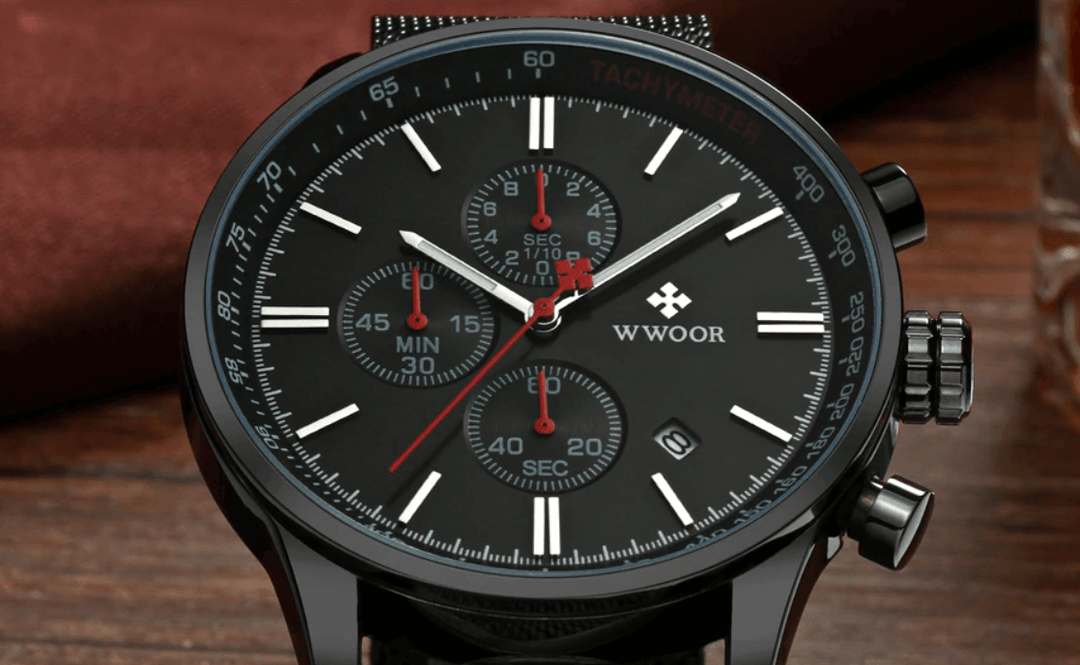 Ultra-tynn men krono graph wristwatch