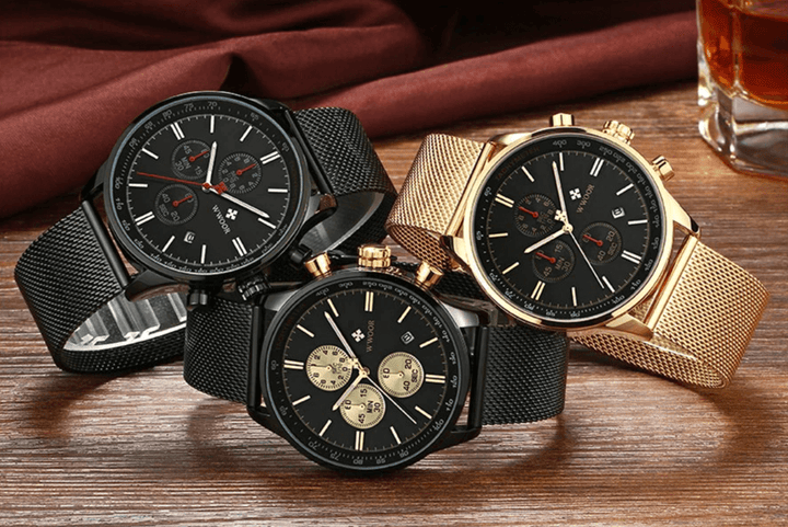 Ultra-tynn men krono graph wristwatch