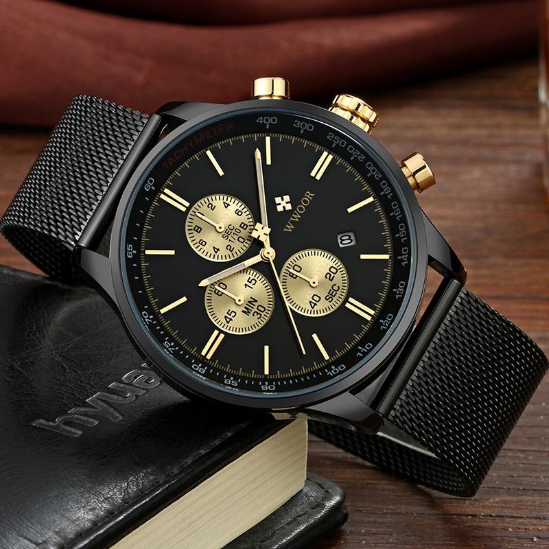 Ultra-tynn men krono graph wristwatch