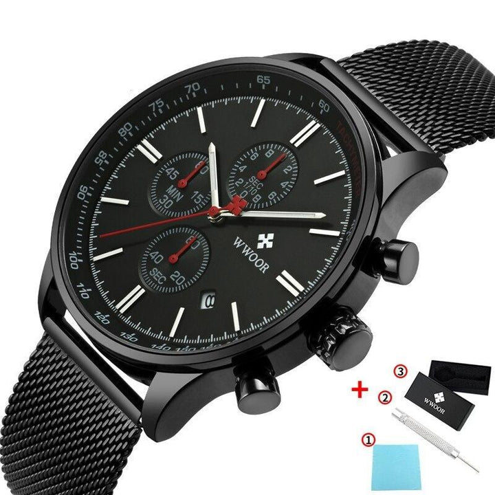 Ultra-tynn men krono graph wristwatch