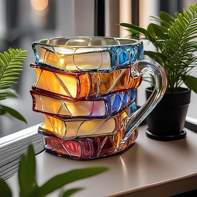 Unique bokformet coffee mug for bokelskere in gold