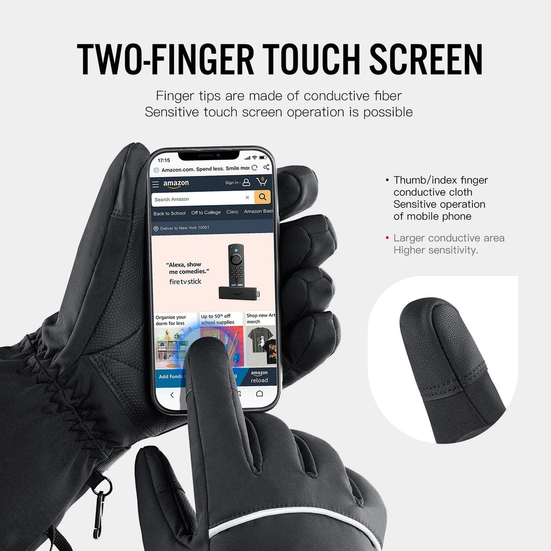 Unisex Battery-Powered Heated Touchscreen Gloves