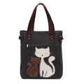 Unisex Embroidery Canvas Bag with Cat Print