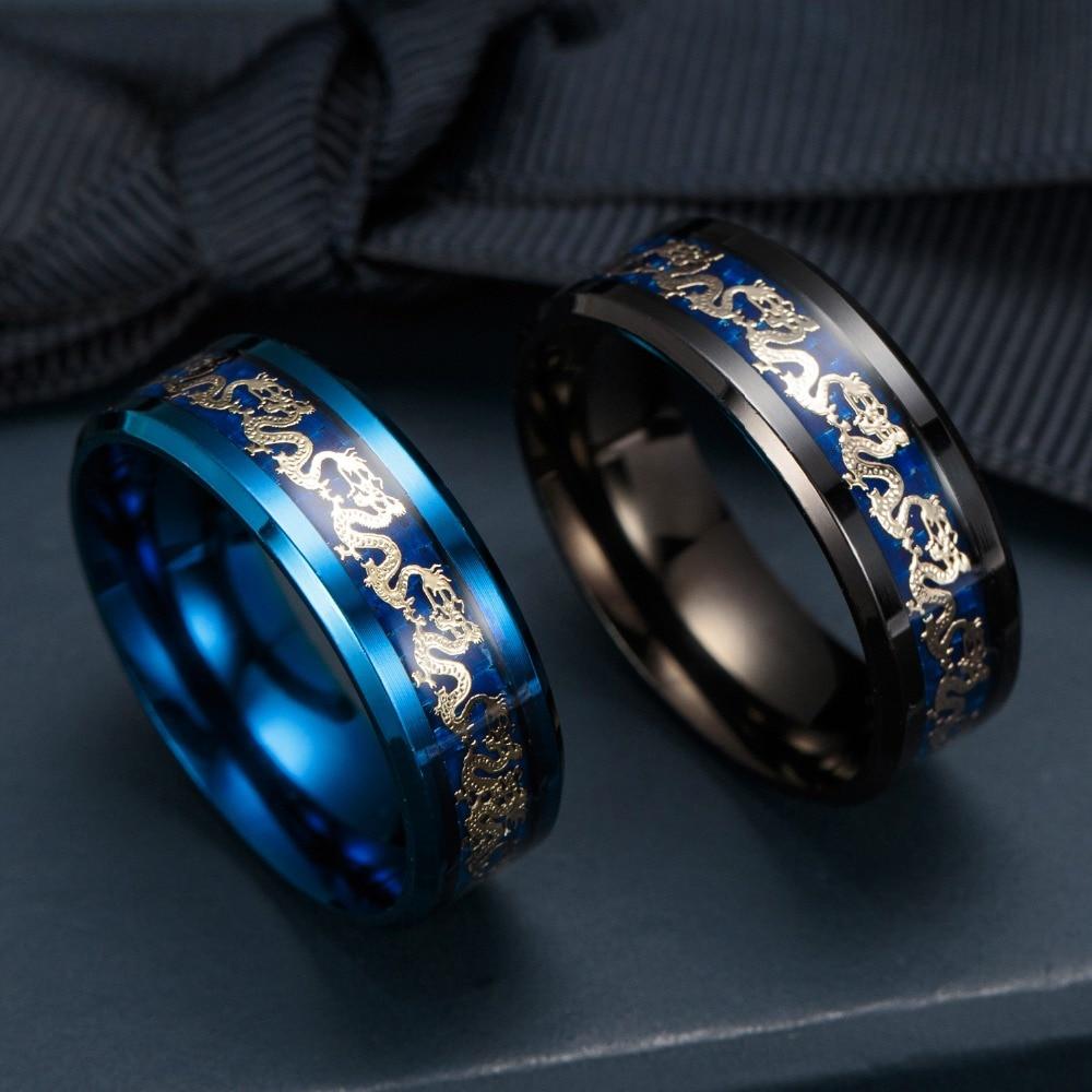 Unisex Dragon Ring in Titanium Steel - Celtic Design