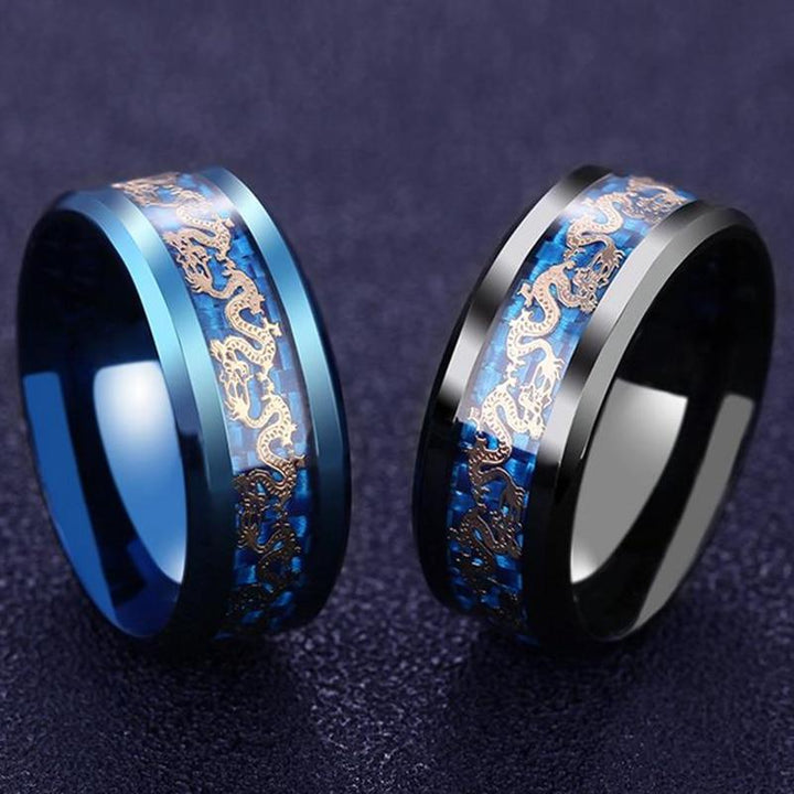 Unisex Dragon Ring in Titanium Steel - Celtic Design