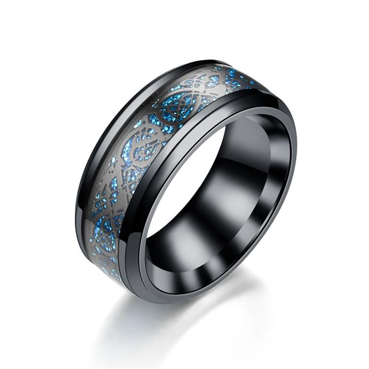 Unisex Dragon Ring in Titanium Steel - Celtic Design