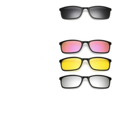 Unisex Magnetic Clip-on Sunglasses with Interchangeable Lenses