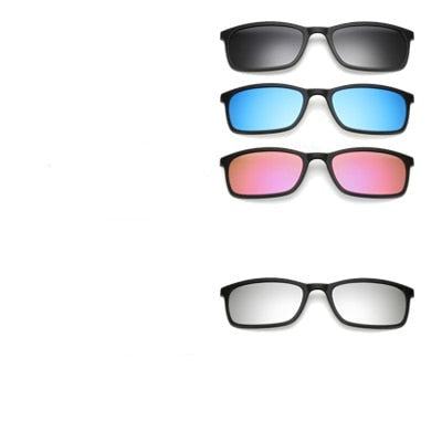 Unisex Magnetic Clip-on Sunglasses with Interchangeable Lenses
