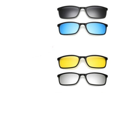 Unisex Magnetic Clip-on Sunglasses with Interchangeable Lenses