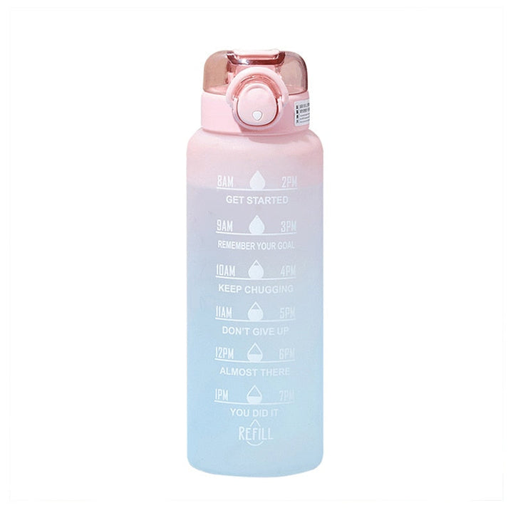 Unisex Motivational Water Bottle with Time Markers