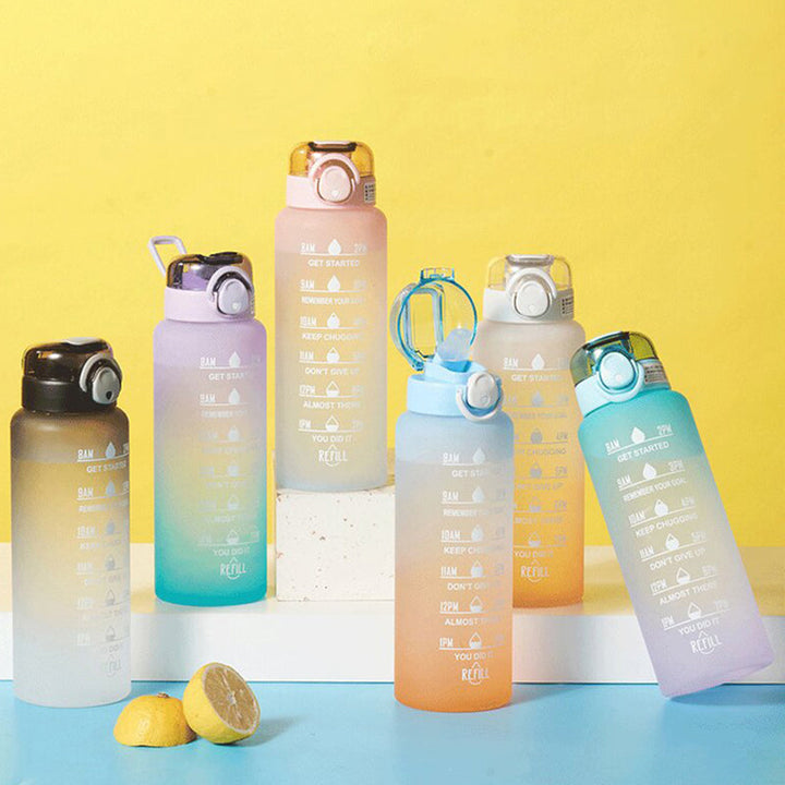 Unisex Motivational Water Bottle with Time Markers
